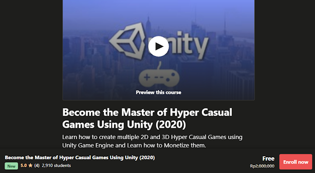 Free Become the Master of Hyper Casual Games Using Unity (2020)