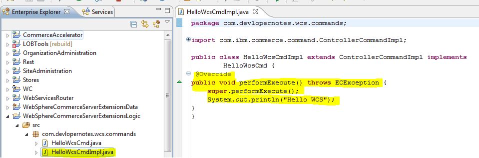 My IBM WebSphere Commerce notes: Writing you own WCS controller command