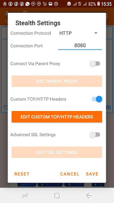 ouvrez Edit Custum TCP/ HTTP Headers