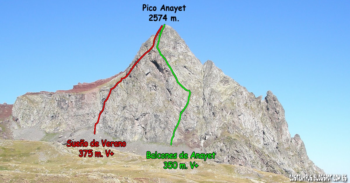 Amuso: Pico Anayet. Cara SE/S: Sueño de verano (375 m, V+)
