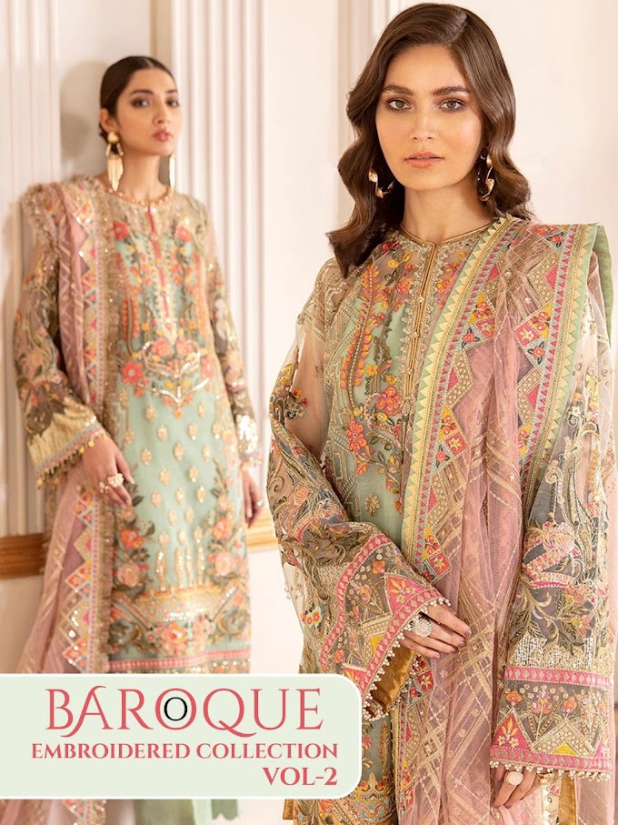Shree Fab Baroque Embroidered Vol 2 Pakistani Suits Collection In Wholesale Rate 