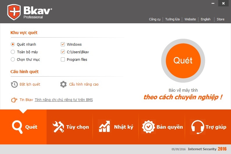 Phần mềm diệt virus BKAV Pro Internet security