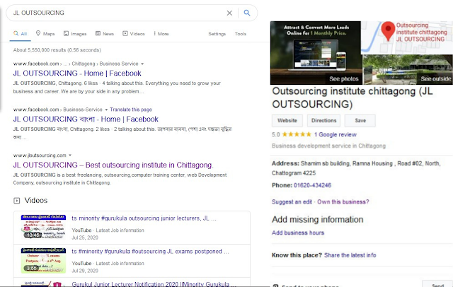 JL OUTSOURCING, Knowledge Graph, One Box Result,
