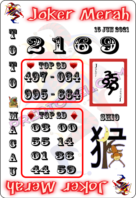 Prediksi Joker Merah Macau selasa 15 juni 2021