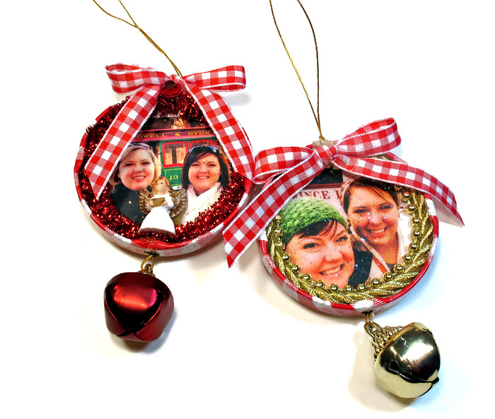 BluKatKraft DIY Upcycled Photo Christmas Ornaments