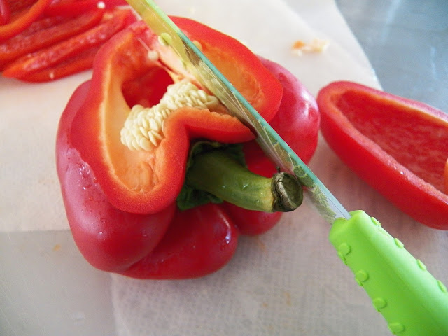 Cutting Red Peppers