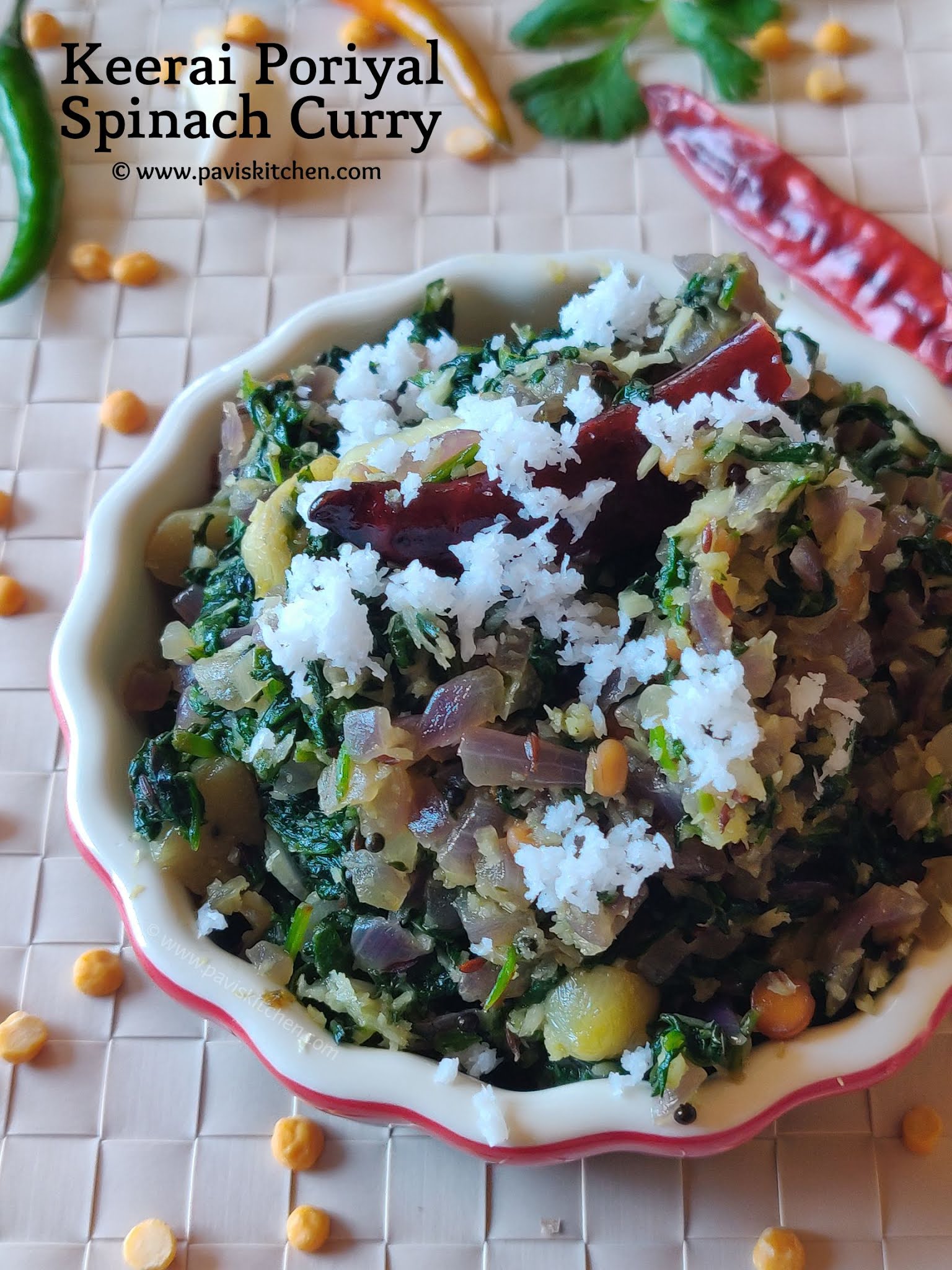 pasalai keerai poriyal palak keerai poriyal Tamilian spinach