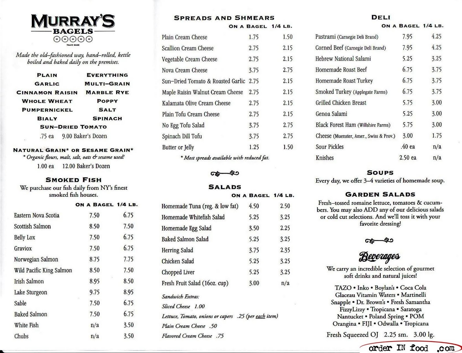 à la minute Os Bagels do Murrays