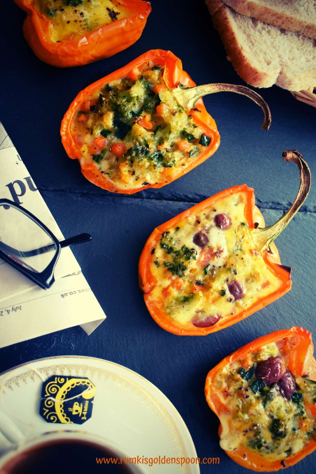 Stuffed Bell Peppers| Capsicum with Eggs & Veggies Without Cheese, Quick and Easy, Rumki's Golden Spoon, Barwa capsicum/ bell peppers, recipe with orange capsicum, bell peppers, baking recipe of vegetables, baking recipe of savoury items, healthy breakfast recipe, capsicum er pur, exotic egg recipes