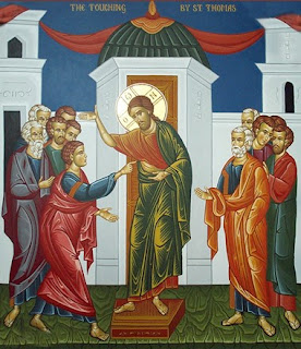 St. Thomas placing his hand in Christ's side