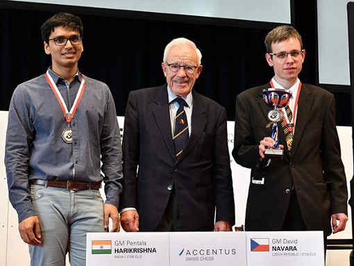 Le Tchèque David Navara a remporté le tournoi rapide Accentus en finale face à Pentala Harikrishna sur le score de 1,5 à 0,5 - Photo © site officiel Le Tchèque David Navara a remporté le tournoi rapide Accentus en finale face à Pentala Harikrishna sur le score de 1,5 à 0,5 - Photo © site officiel