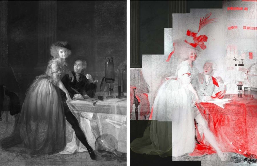 X-ray analysis reveals hidden composition under iconic portrait of the  Lavoisiers