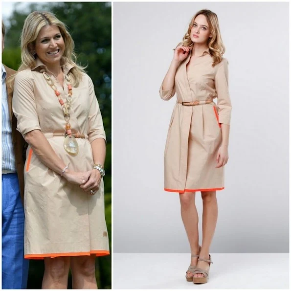 Dutch Queen Maxima wore Natan Belted Cotton Dress. Style of Queen Maxima