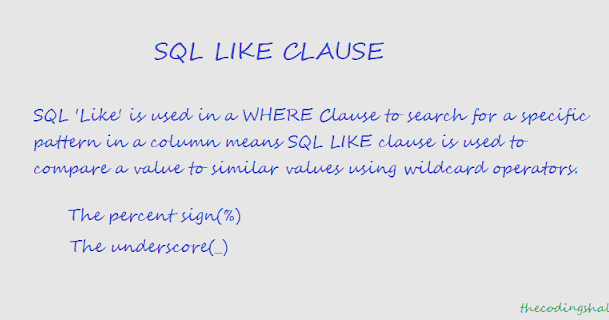 SQL LIKE Clause - The Coding Shala