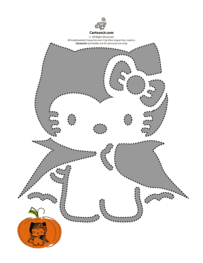 Hello Kitty Pumpkin Carving Template
