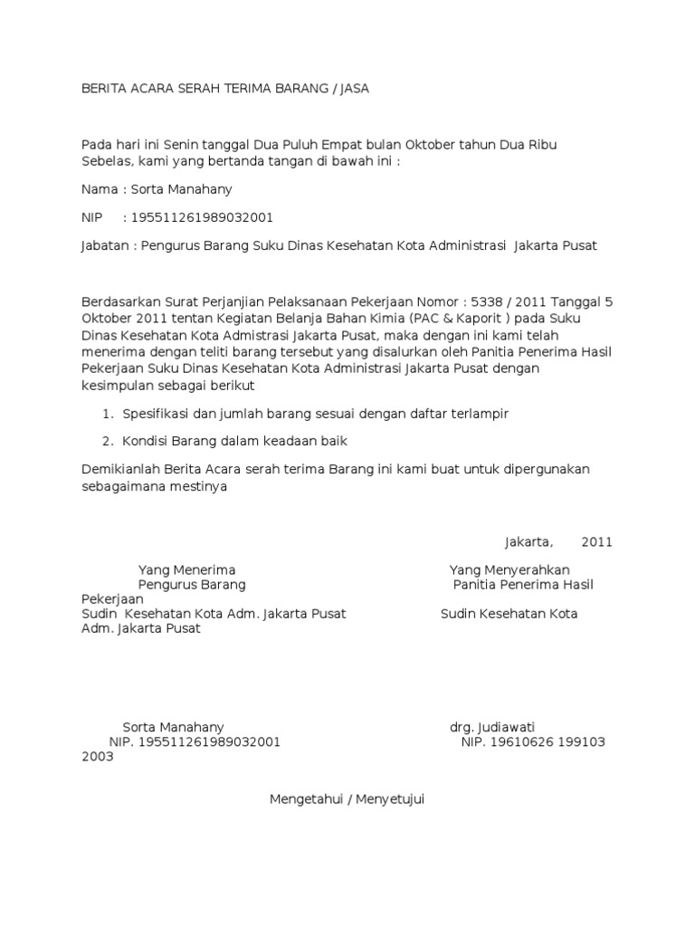 Format Serah Terima Pekerjaan Karena Resign Bagikan Contoh