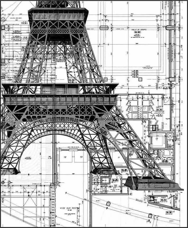 amudu: Eiffel Tower Structural Drawing