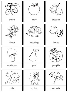 autumn vocabulary coloring تلوين مفردات فصل الخريف