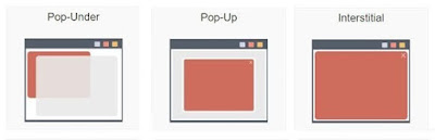 What is the difference between a pop up and, a pop under and Interstitial ad? ما الفرق بين النافذة المنبثقة والإعلان البيني تحت والإعلان البيني؟