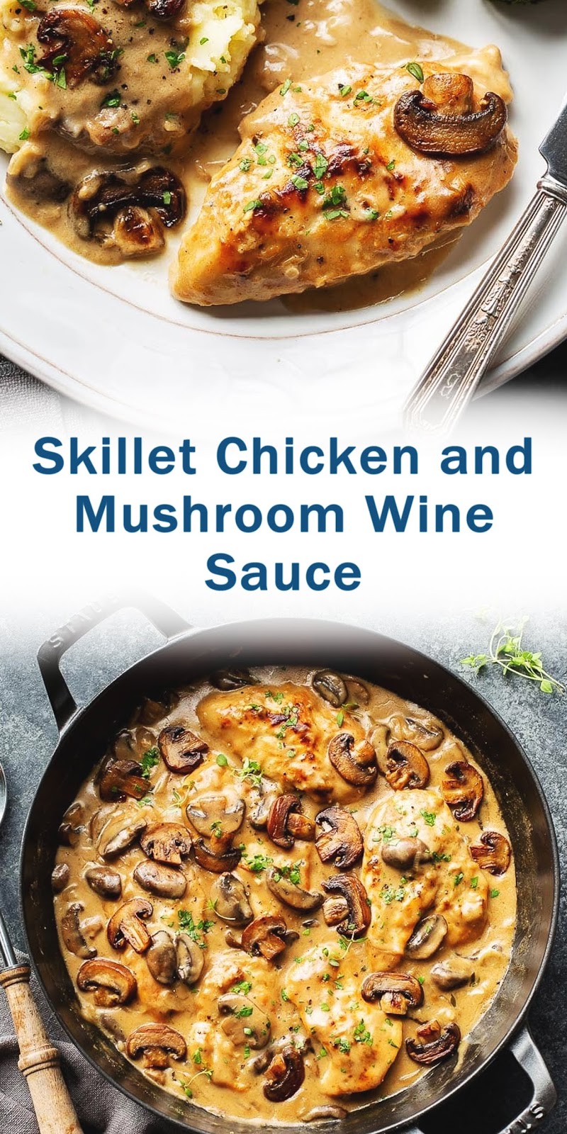 Skillet Chicken and Mushroom Wine Sauce forloverecipes