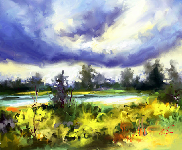 Summer storm digital painting by Mikko Tyllinen