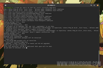 Install Microsoft Edge Ubuntu Terminal