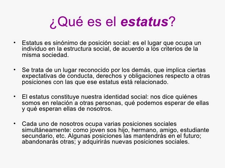 Mundo Pelusa. Estatus Social