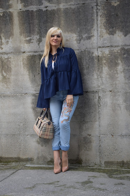 outfit jeans ricamati come abbinare i jeans ricamati abbinamenti jeans ricamati outfit ottobre 2016 fashion blog italiani fashion blogger italiane blogger di moda mariafelicia magno 