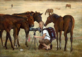 11-Horses-on-Meadow-Mikael-Katja-Turnsek-An-Enjoyable-Road-with-Animal-Oil-Paintings-www-designstack-co