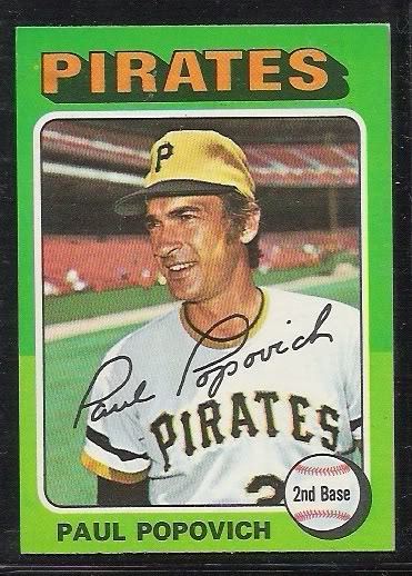 Paul Popovich 1975 baseball card