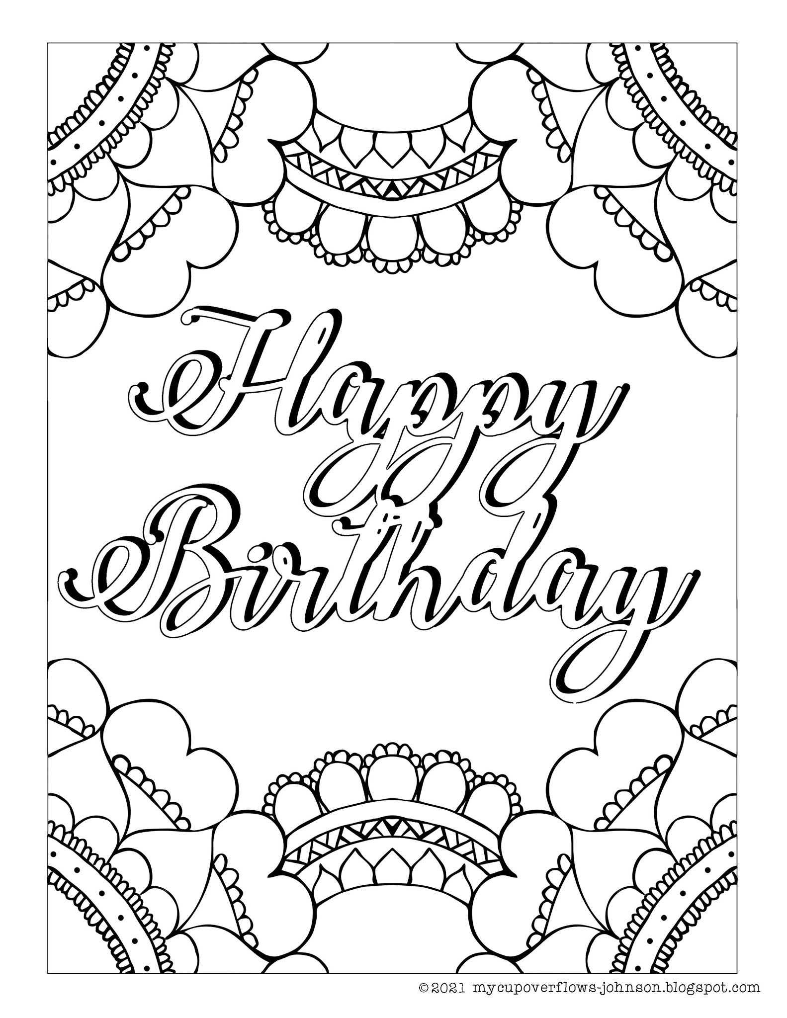 Birthday Border Coloring Pages
