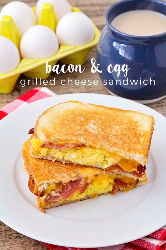 Bacon and Egg Grilled Cheese Sandwiches - Easy Recipes for Every Meal