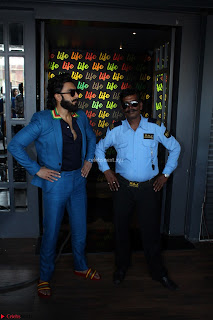 Ranveer Singh in Blue Blazer Spotted Life Bar ~  Exclusive 06