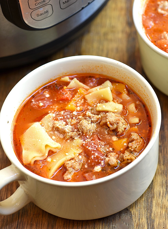 Instant Pot Lasagna Soup - onestopyaya
