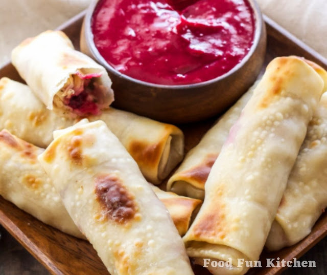 TURKEY, CRANBERRY AND BRIE EGG ROLLS