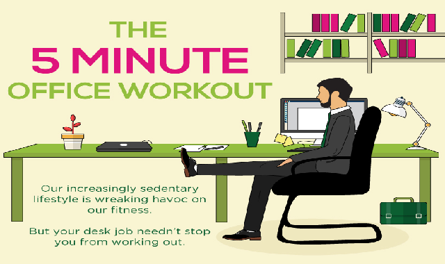 The 5 Minute Office Workout #infographic 