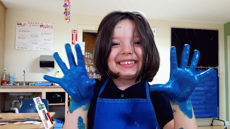 Learning in FloMotion Blue Hands and Classroom Christmases