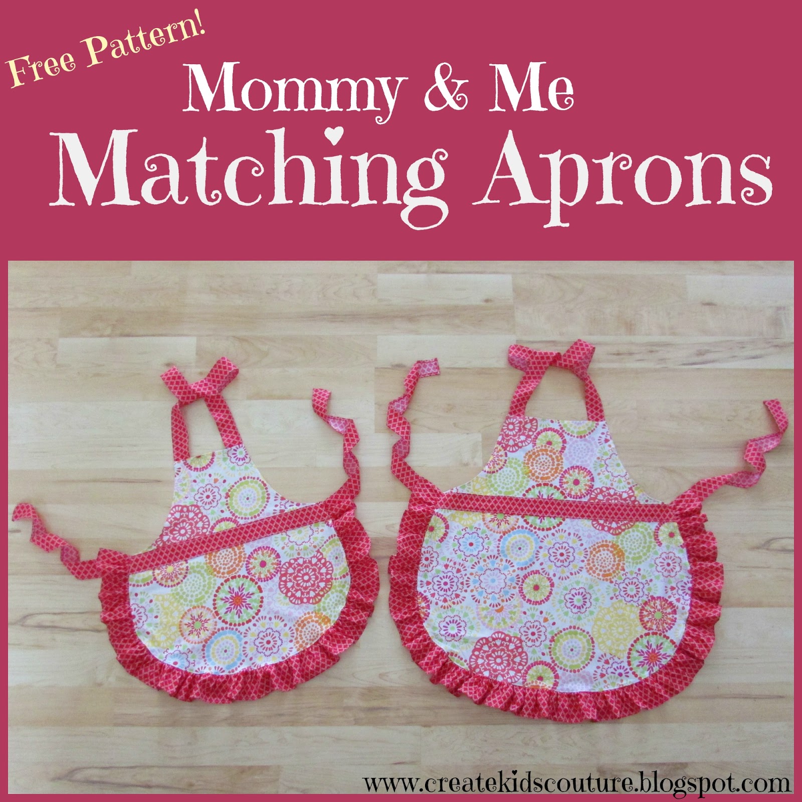 Mommy and Daughter Coordinated Aprons (with Cut Files) - The