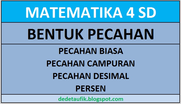 Materi pecahan kelas 4 sd kurikulum 2013