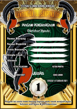 Template Piagam Lomba Burung Free CDR