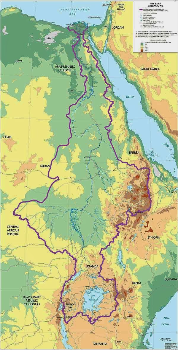 Карта с рекой нил