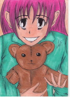 Menina com ursinho de pelúcia (desenho)