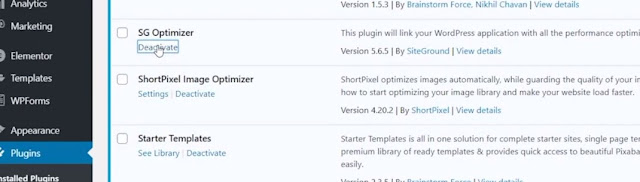 disbale SG Optimizer