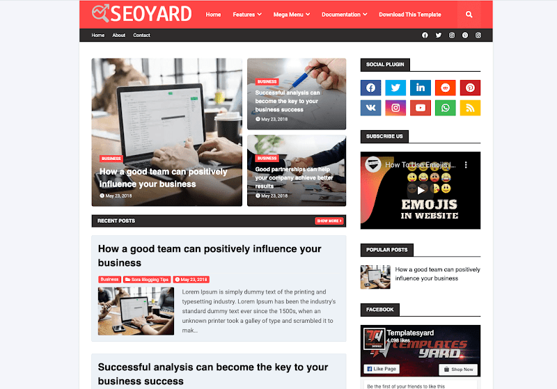 Seoyard v1.0 - Responsive  Seo Blogger Template