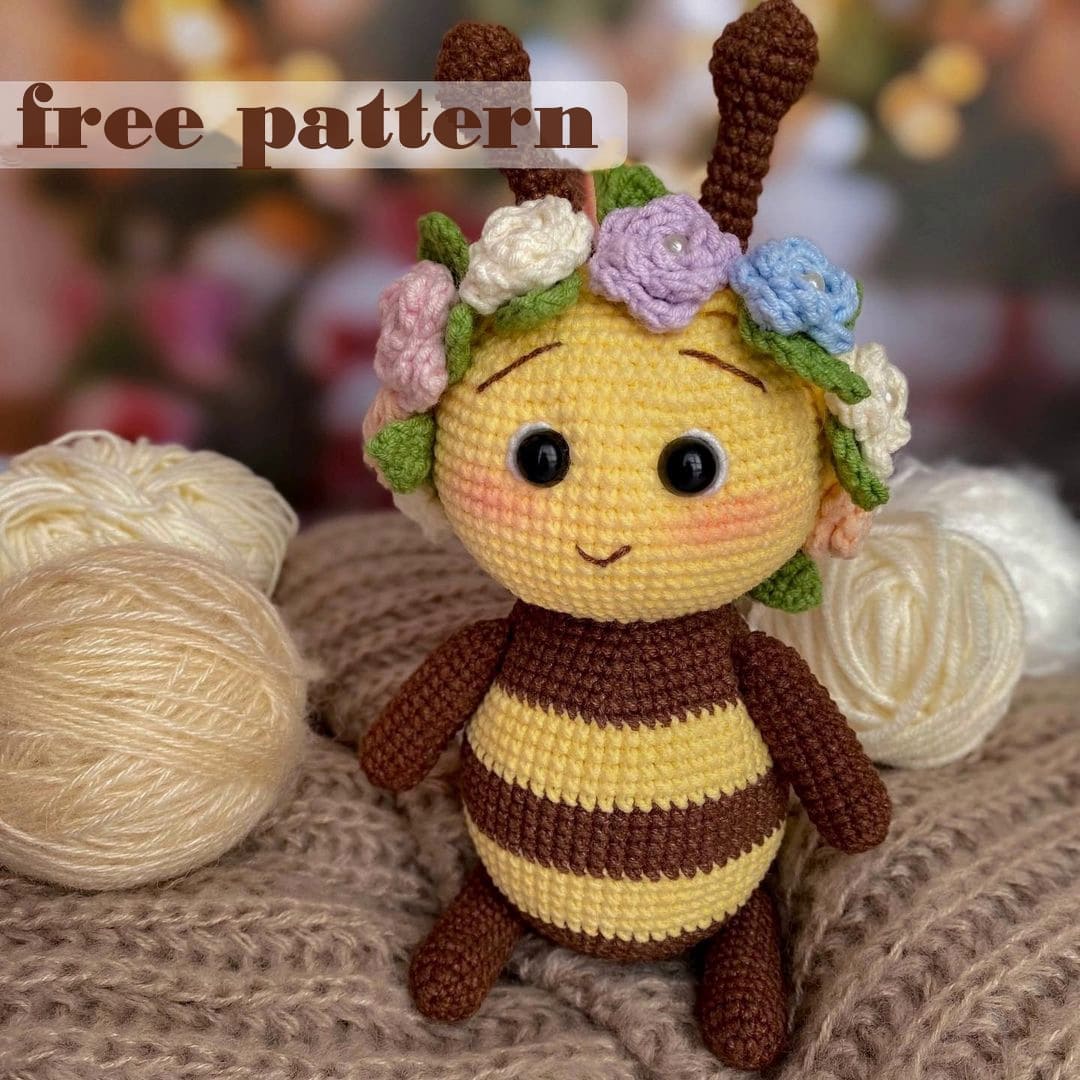 Crochet Valentines Bee Plush Art Collectibles Crochet Aloli ru