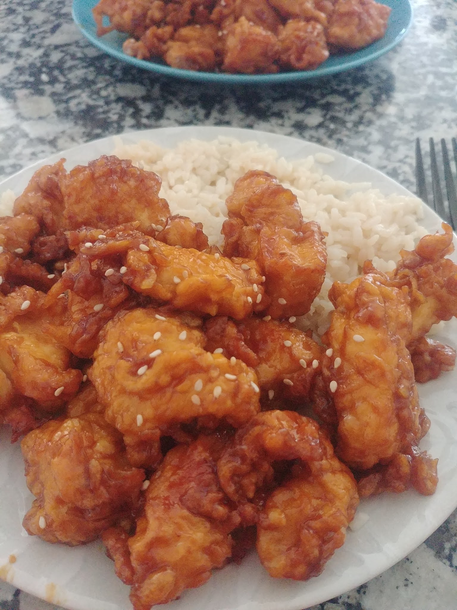 Pollo a la naranja de Panda Express.