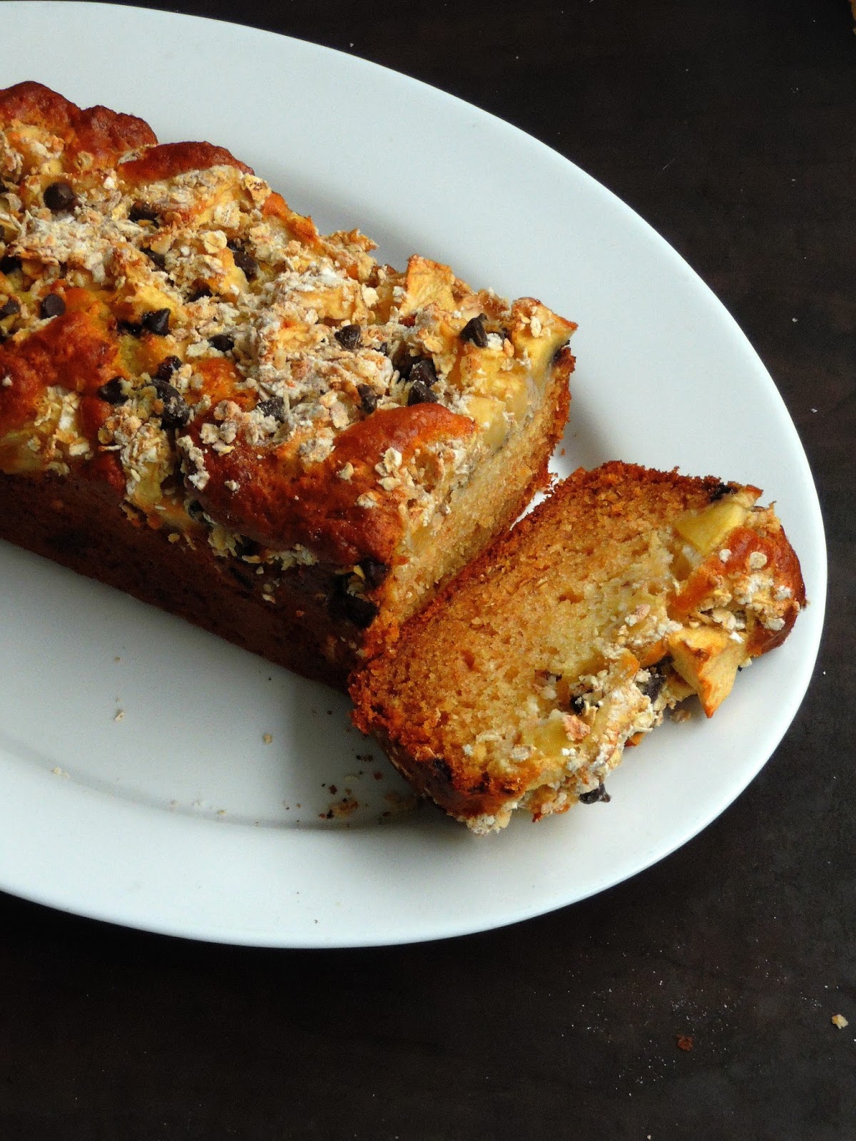 Apple Jaggery Cake with Oats & Chocolate Chips Cook N Click