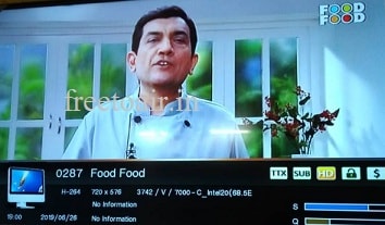 Food Food channel free-to-air from Intelsat20, Get Frequency