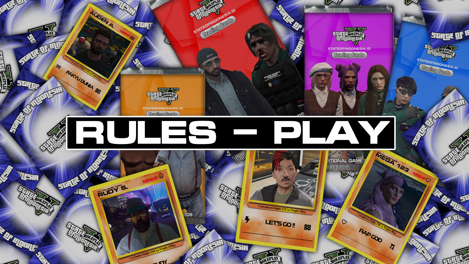 Rules player. Play trading Card.