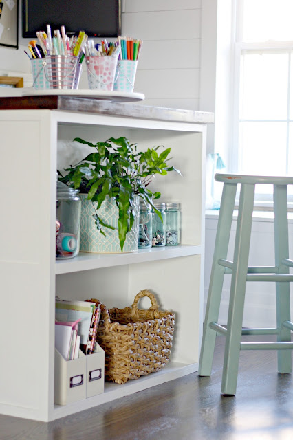 Large desk with bookcase